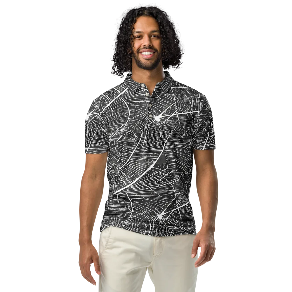Silver Echo on Men's Slim Fit Polo Shirt — Front