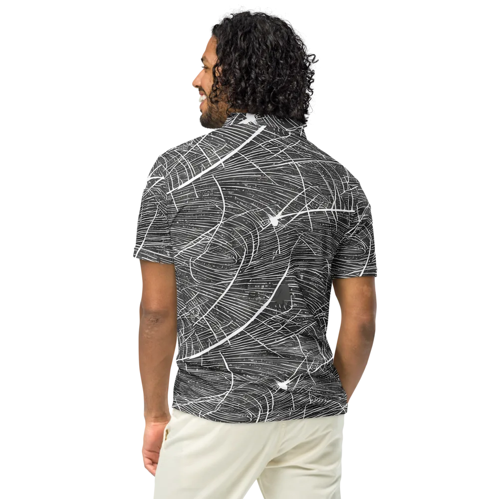 Silver Echo on Men's Slim Fit Polo Shirt — Back