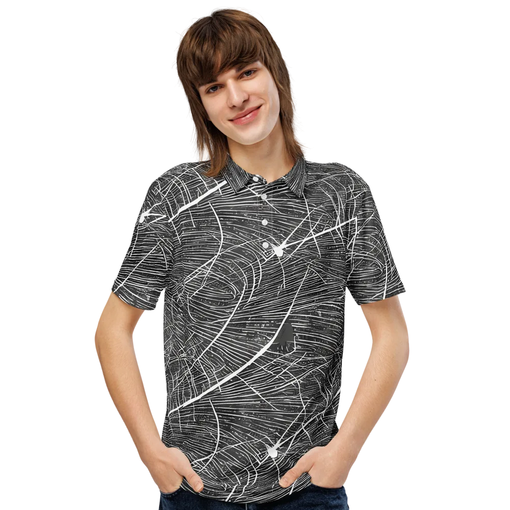 Silver Echo on Men's Slim Fit Polo Shirt — Front