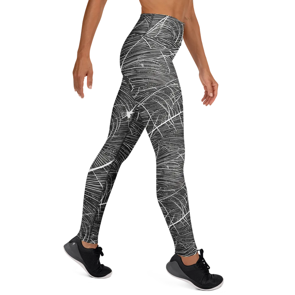 Silver Echo on Yoga Leggings — Right
