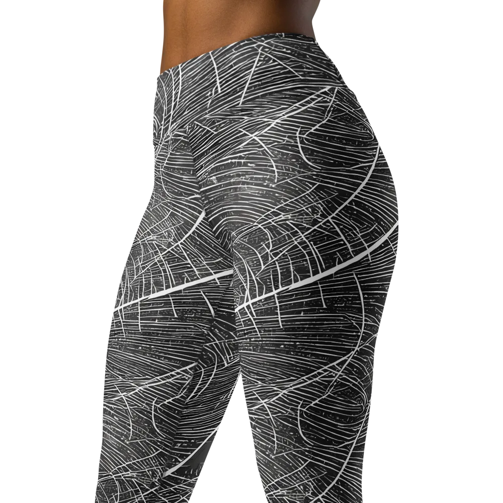 Silver Echo on Yoga Leggings — Left Front