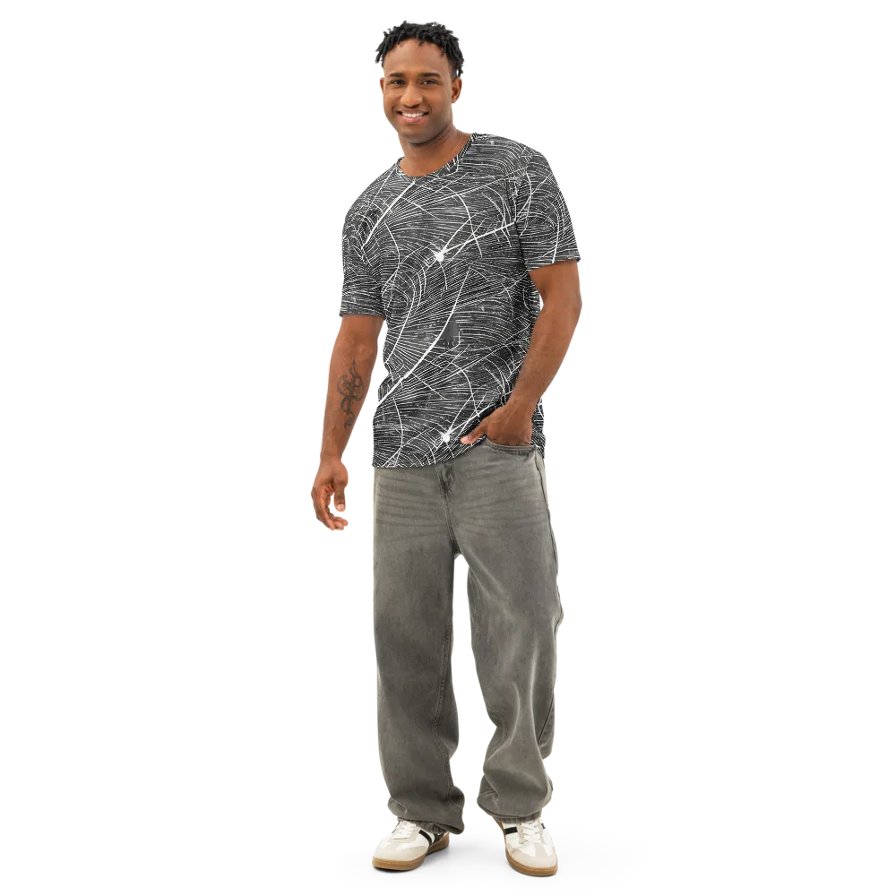 Silver Echo on Men's Cotton Crew Neck T-Shirt — Front