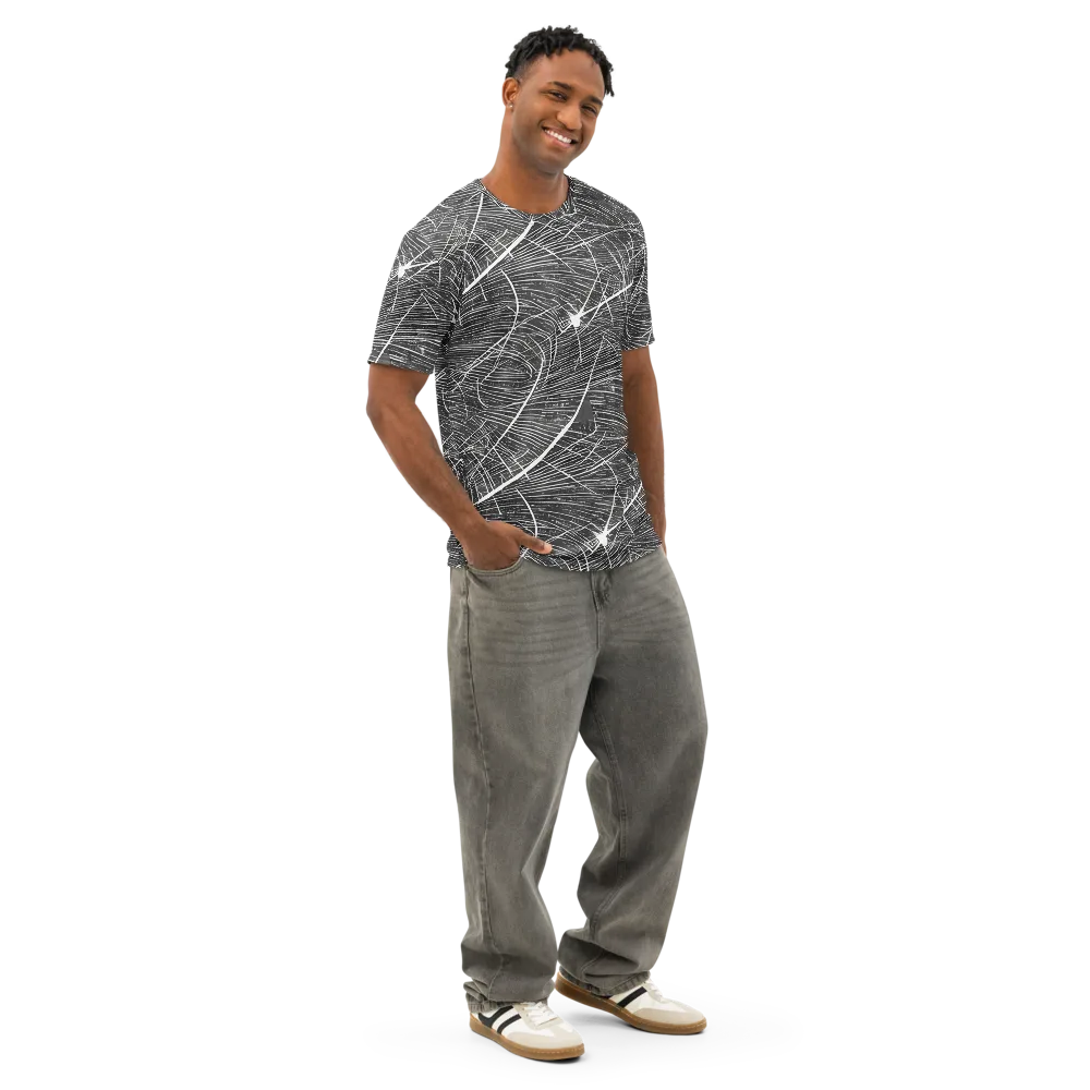 Silver Echo on Men's Cotton Crew Neck T-Shirt — Right Front