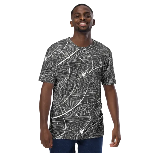 Silver Echo on a Men's Crew Neck T-Shirt