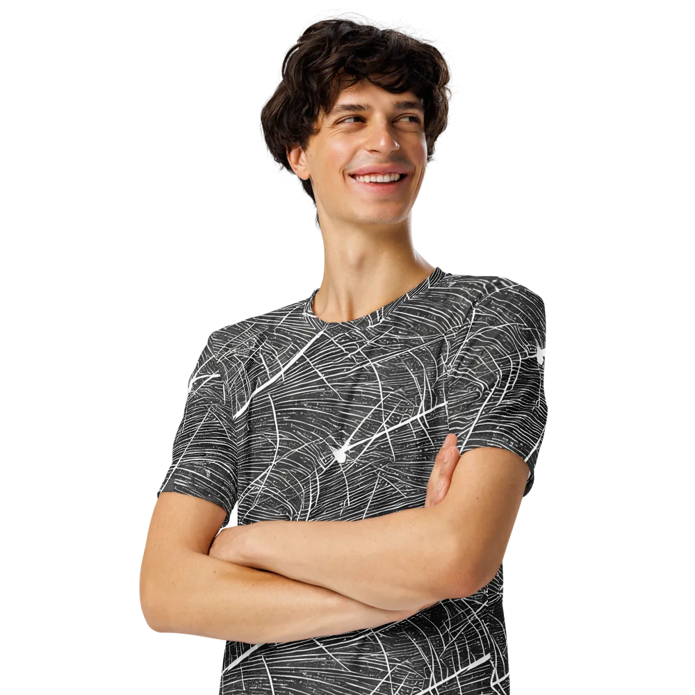 Silver Echo on Men's Crew Neck T-Shirt — Left Front