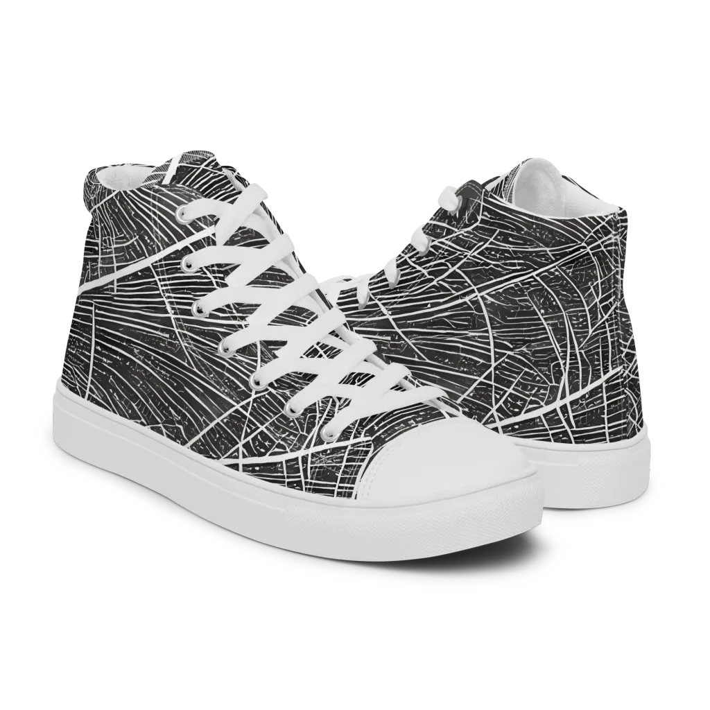 Silver Echo on Men's High Top Canvas Shoes — Right