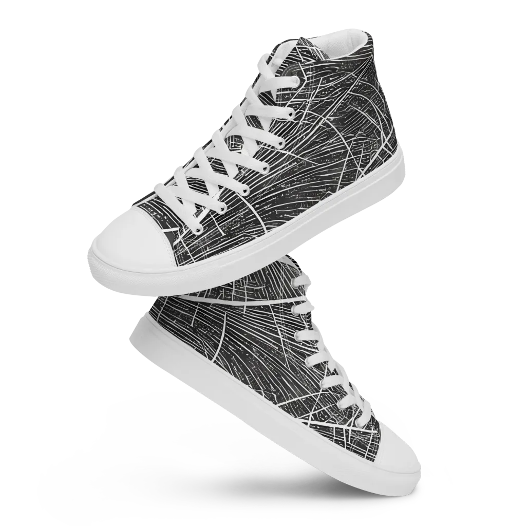 Silver Echo on Men's High Top Canvas Shoes — Front