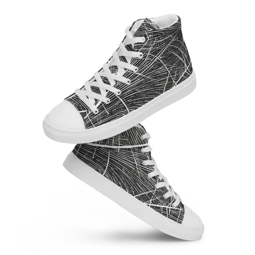 Silver Echo on a Men's High Top Canvas Shoes