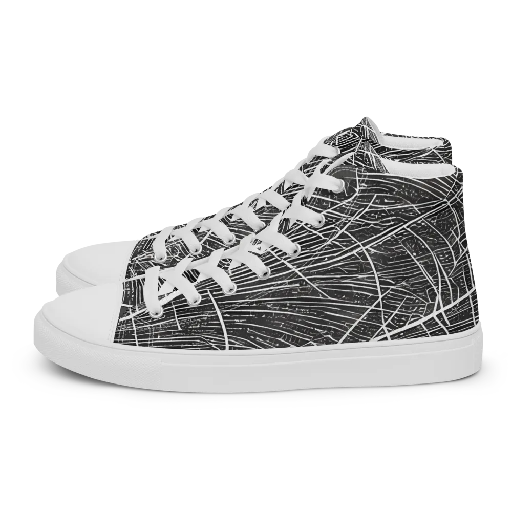 Silver Echo on Women's High Top Canvas Shoes — Left