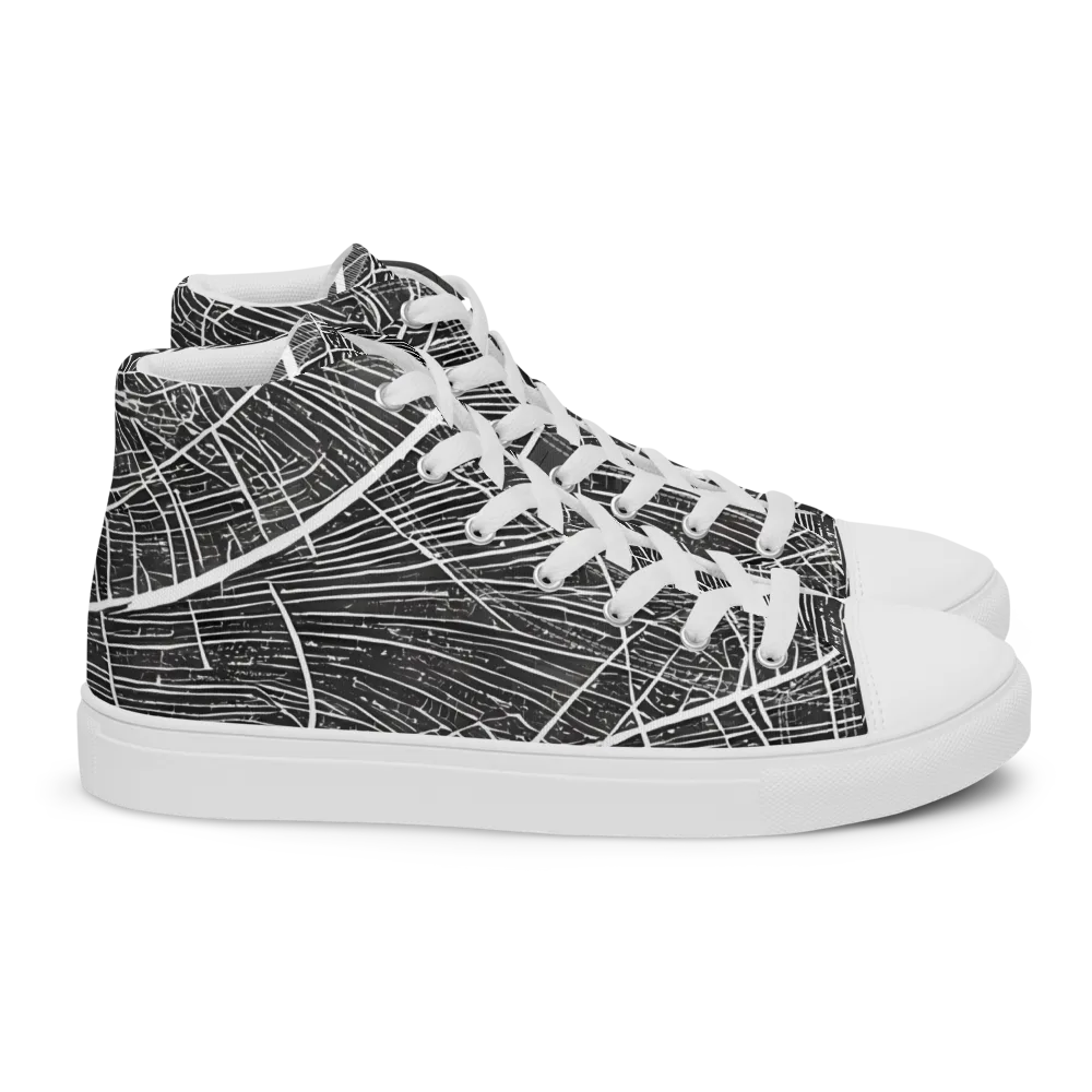 Silver Echo on Women's High Top Canvas Shoes — Right