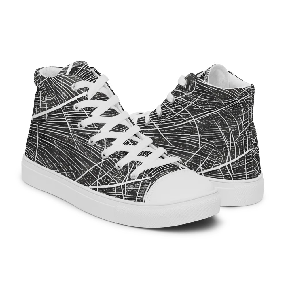 Silver Echo on Women's High Top Canvas Shoes — Right