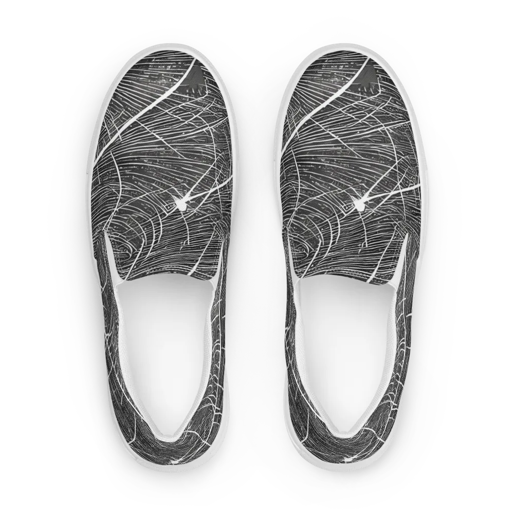 Silver Echo on Men's Slip-On Canvas Shoes — Front