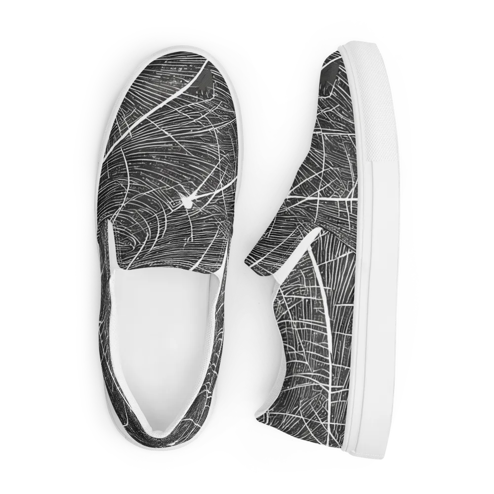 Silver Echo on Men's Slip-On Canvas Shoes — Front