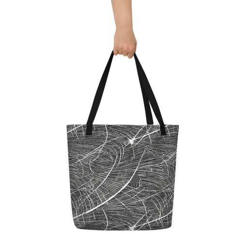 Silver Echo on a Large Tote Bag W/ Pocket