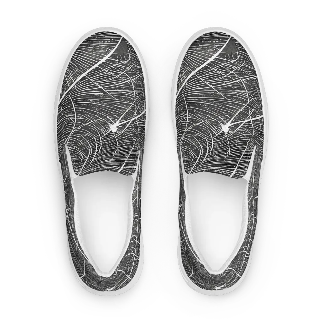 Silver Echo on Women's Slip-On Canvas Shoes — Front