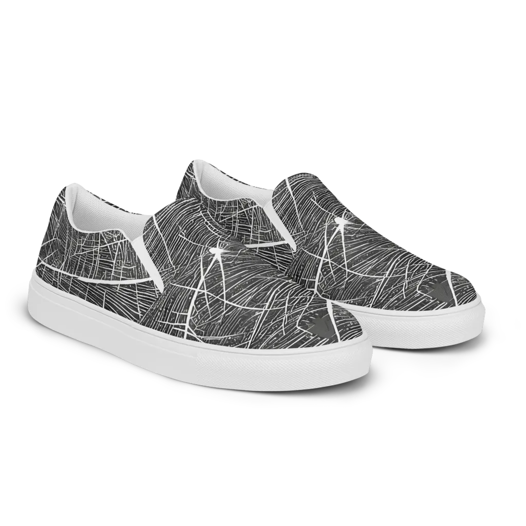 Silver Echo on Women's Slip-On Canvas Shoes — Right Front