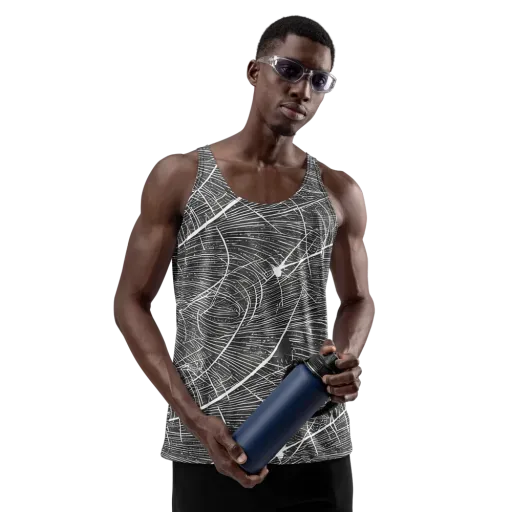Silver Echo on a Men's Tank Top