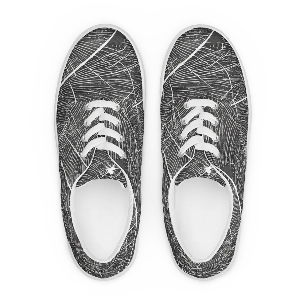 Silver Echo on Men's Lace-Up Canvas Shoes — Front