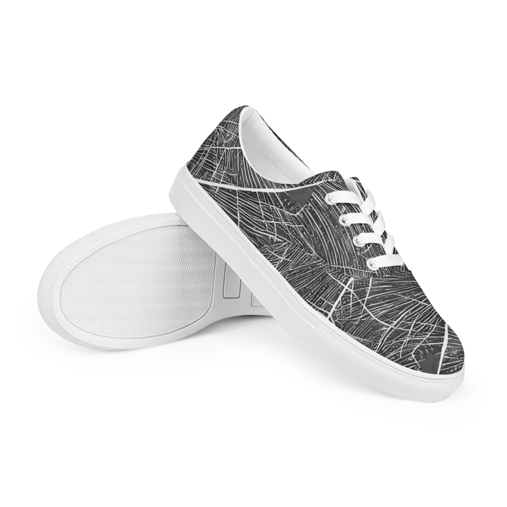 Silver Echo on Men's Lace-Up Canvas Shoes — Right Front