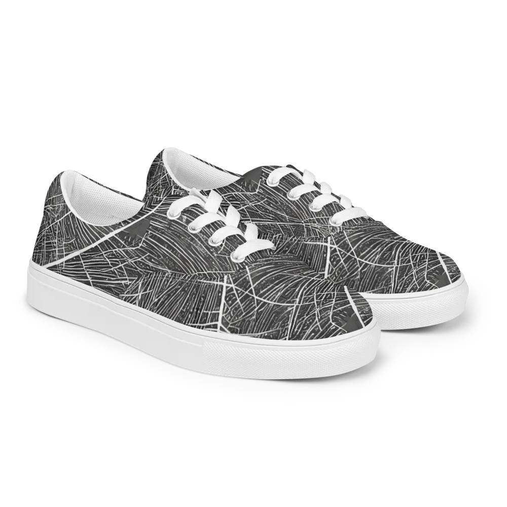Silver Echo on Men's Lace-Up Canvas Shoes — Right Front