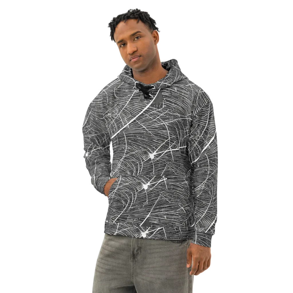 Silver Echo on Cotton Hoodie — Left Front