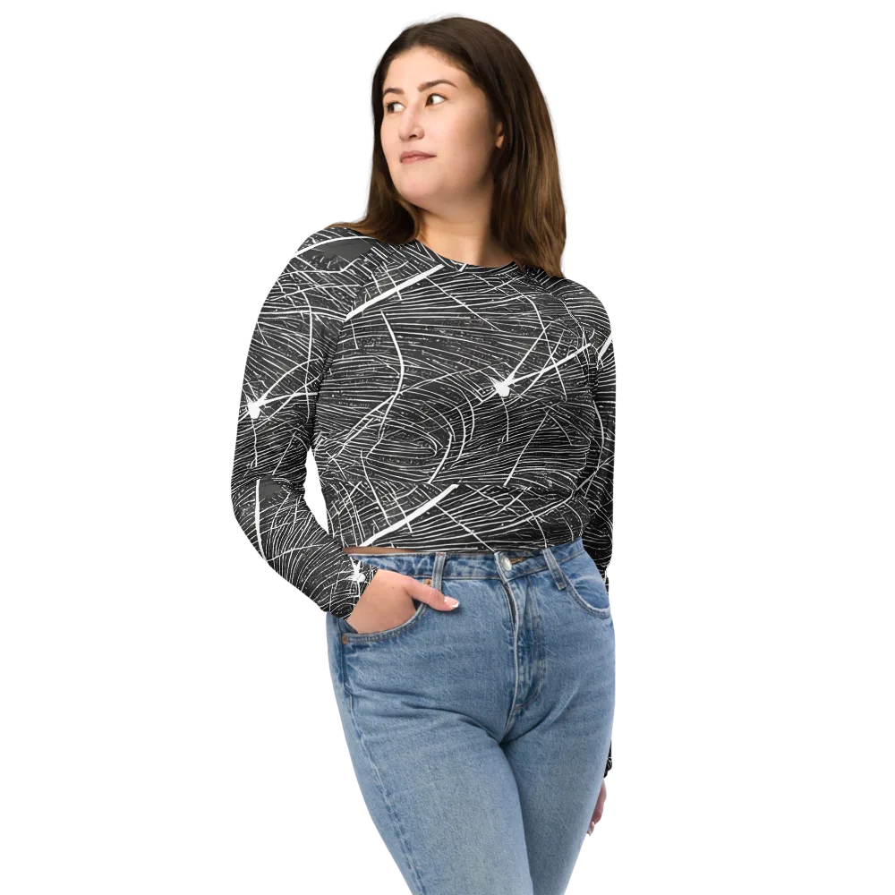 Silver Echo on Long Sleeve Crop Top — Front