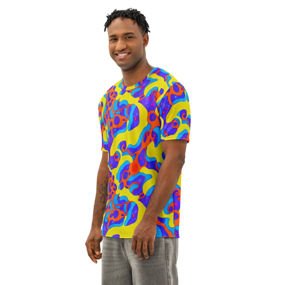 Elmyr's Enigma on Men's Cotton Crew Neck T-Shirt — Left Front