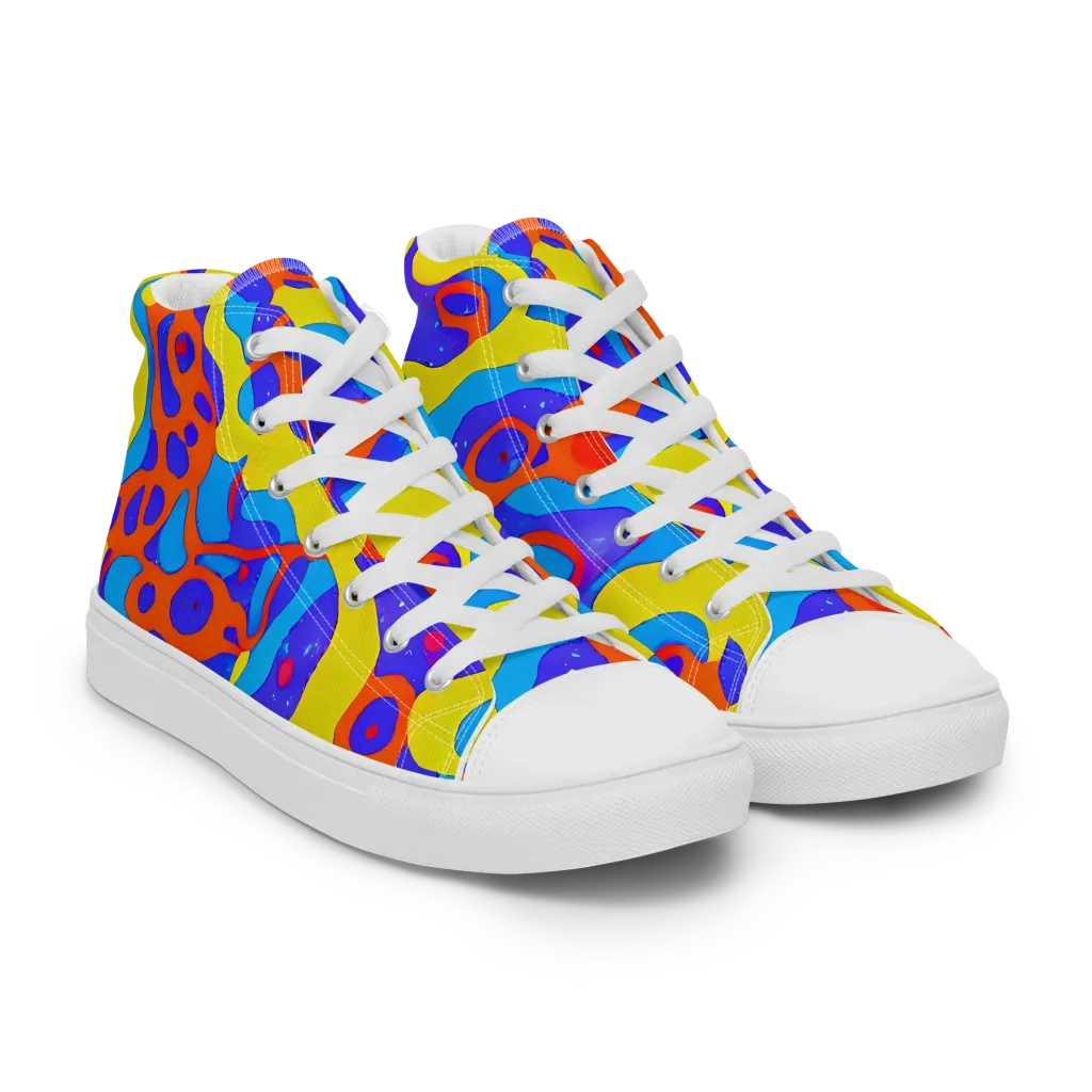 Elmyr's Enigma on Men's High Top Canvas Shoes — Right Front