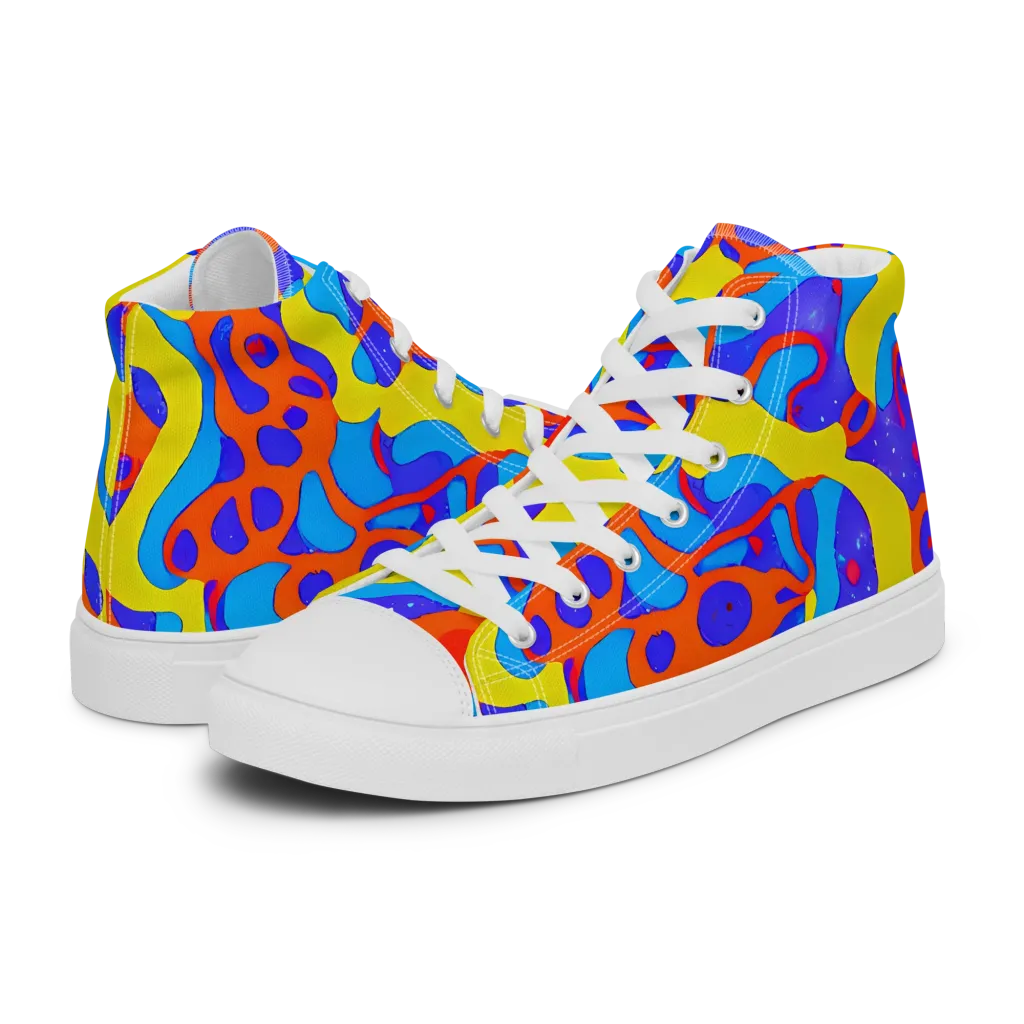 Elmyr's Enigma on Men's High Top Canvas Shoes — Left