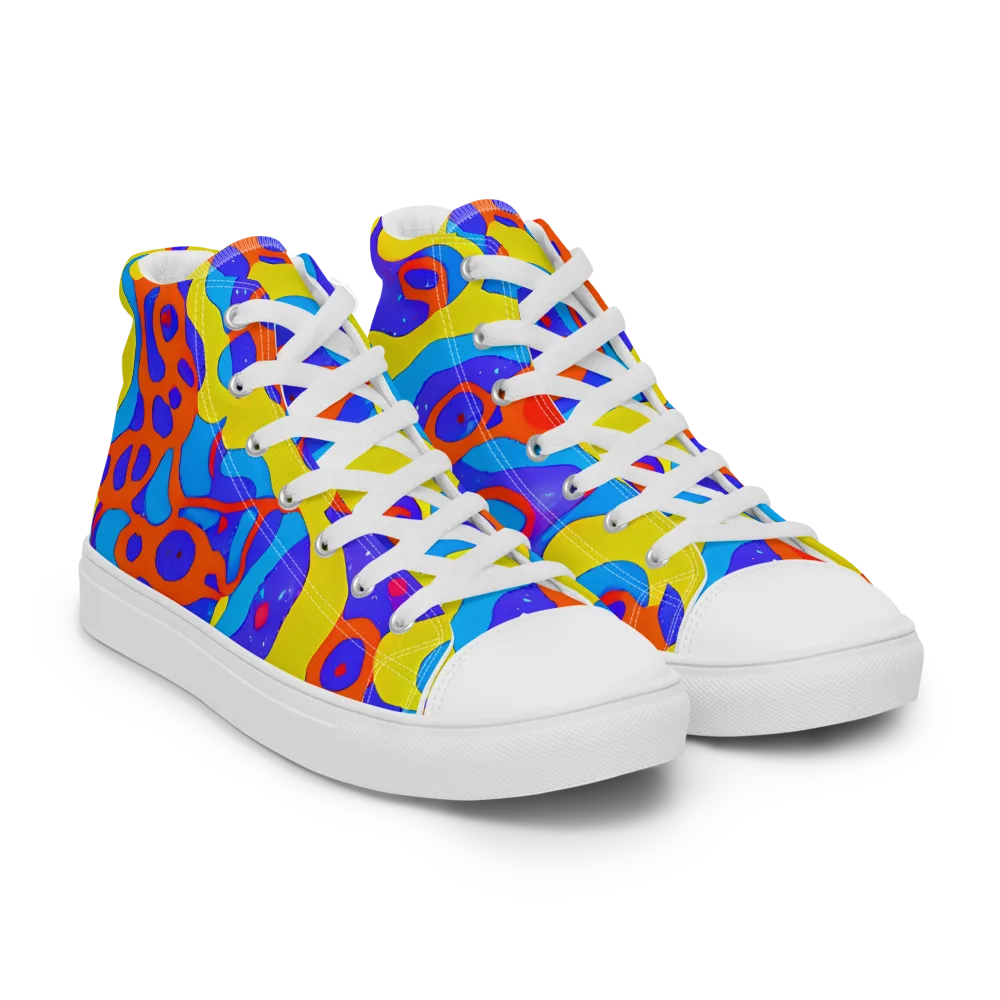 Elmyr's Enigma on Women's High Top Canvas Shoes — Right Front