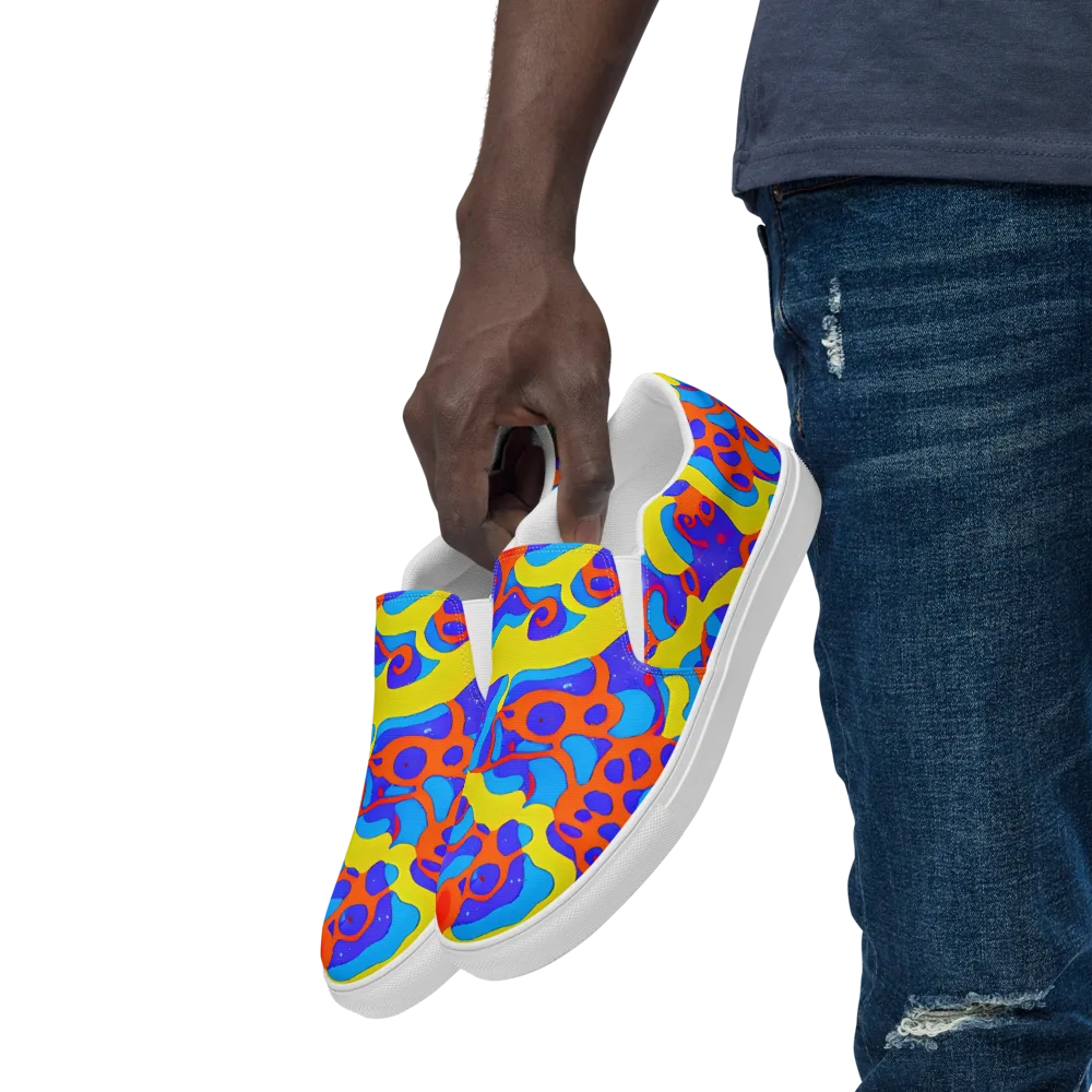 Elmyr's Enigma on Men's Slip-On Canvas Shoes — Left Front