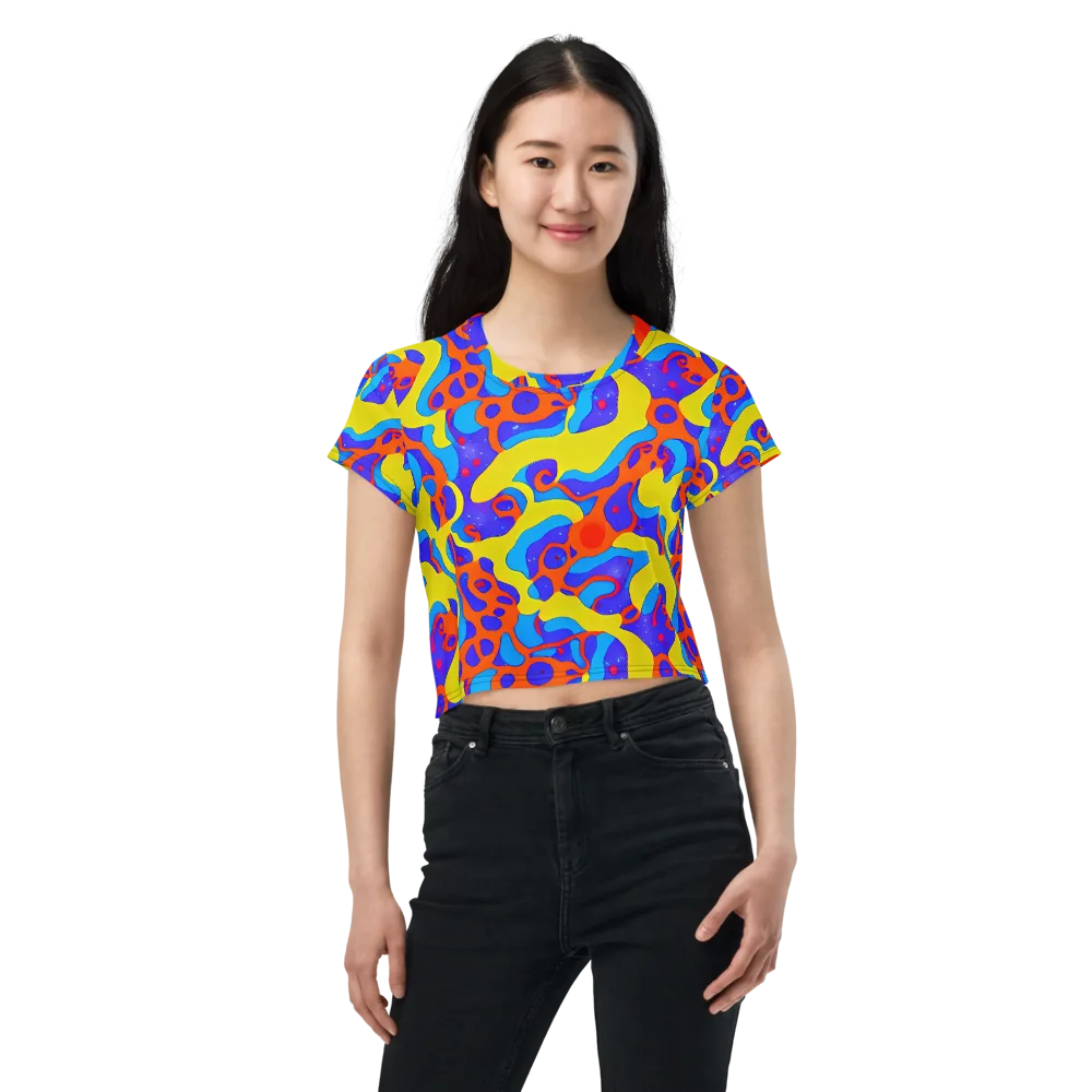 Elmyr's Enigma on Crop Tee — Front