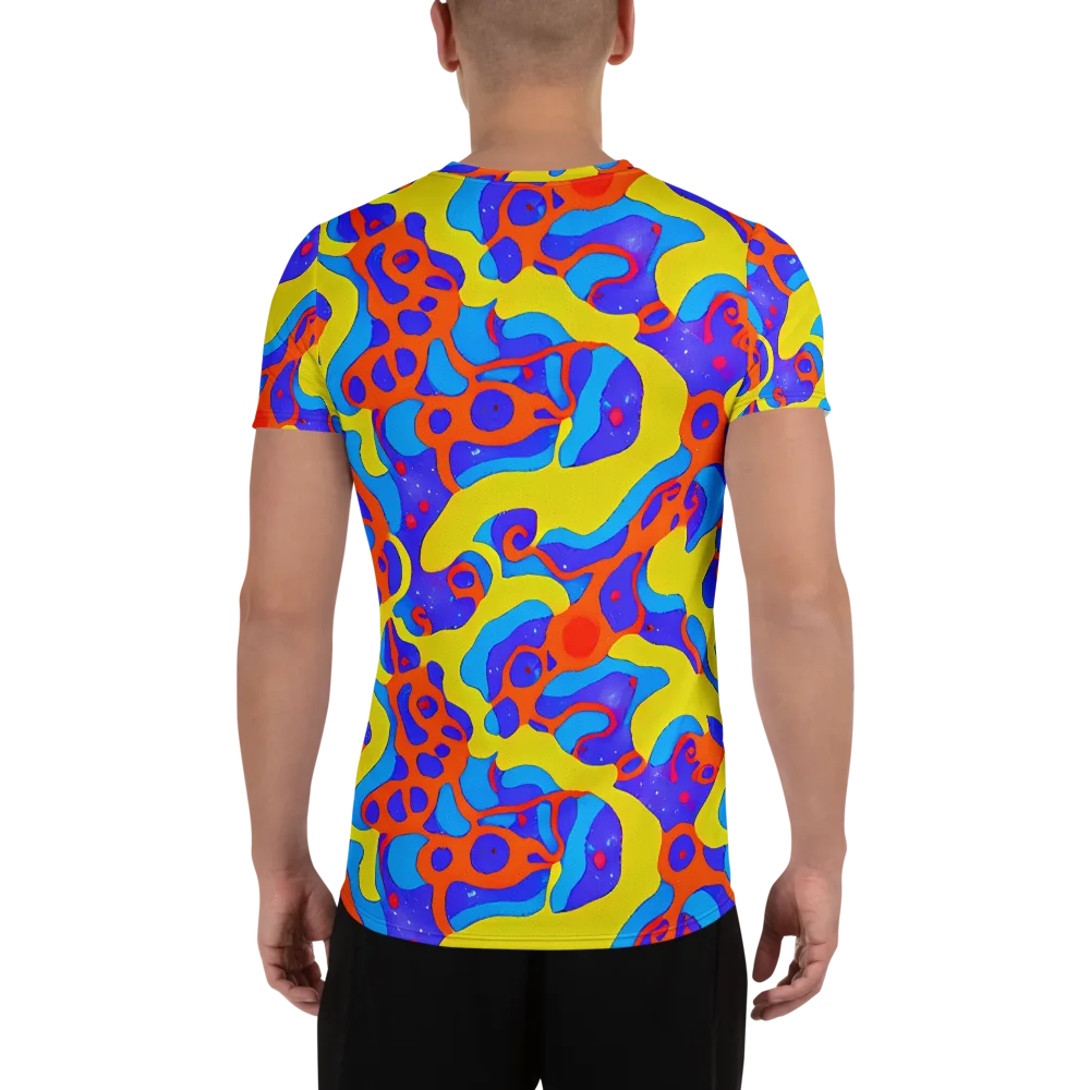Elmyr's Enigma on Men's Athletic T-Shirt — Back