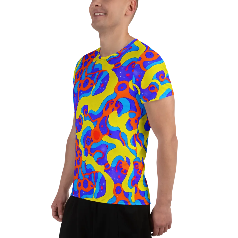 Elmyr's Enigma on Men's Athletic T-Shirt — Left