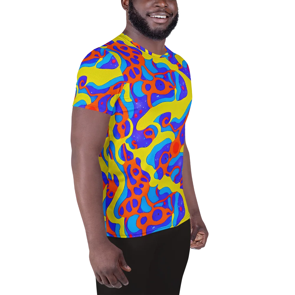Elmyr's Enigma on Men's Athletic T-Shirt — Right