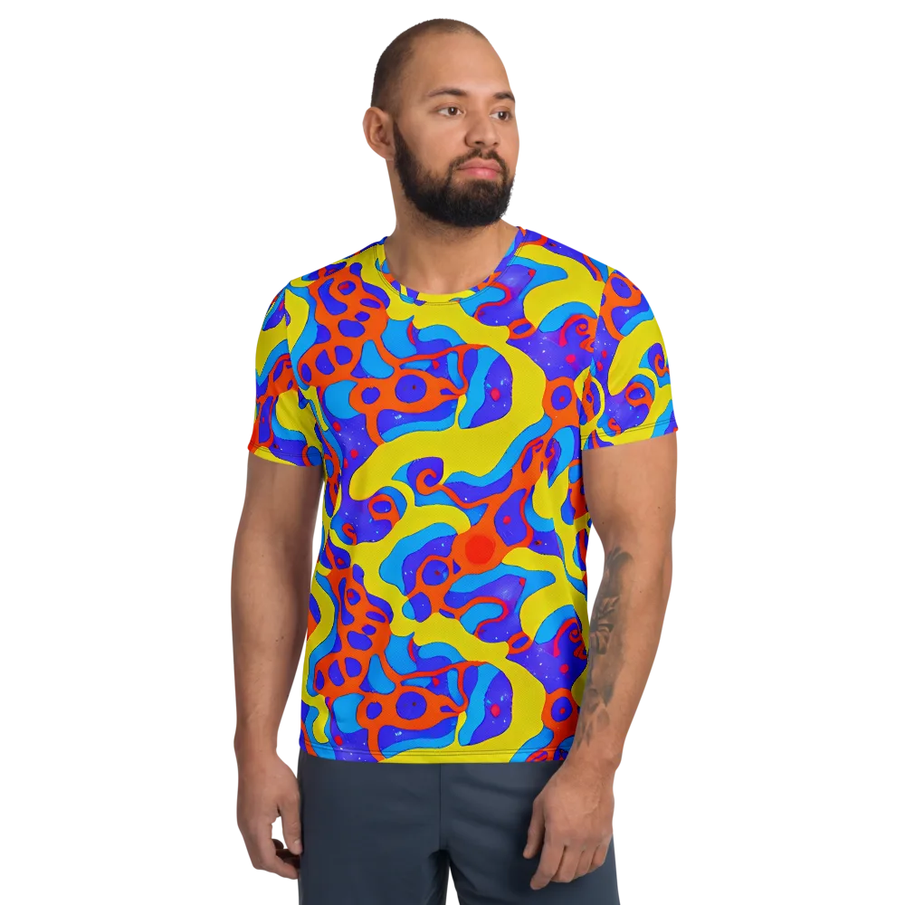 Elmyr's Enigma on Men's Athletic T-Shirt — Front