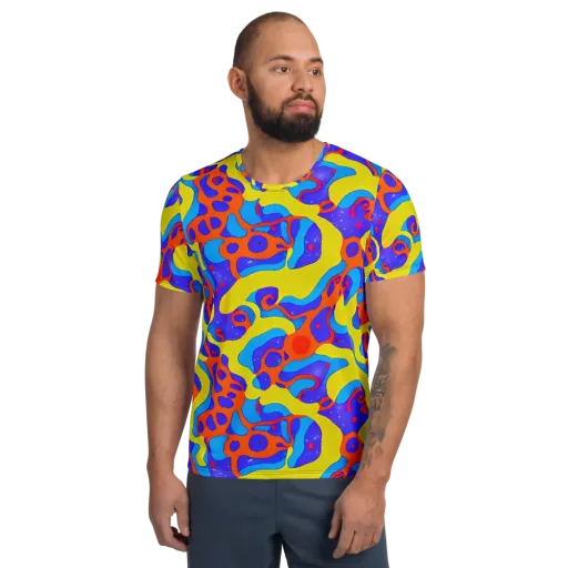 Elmyr's Enigma on a Men's Athletic T-Shirt