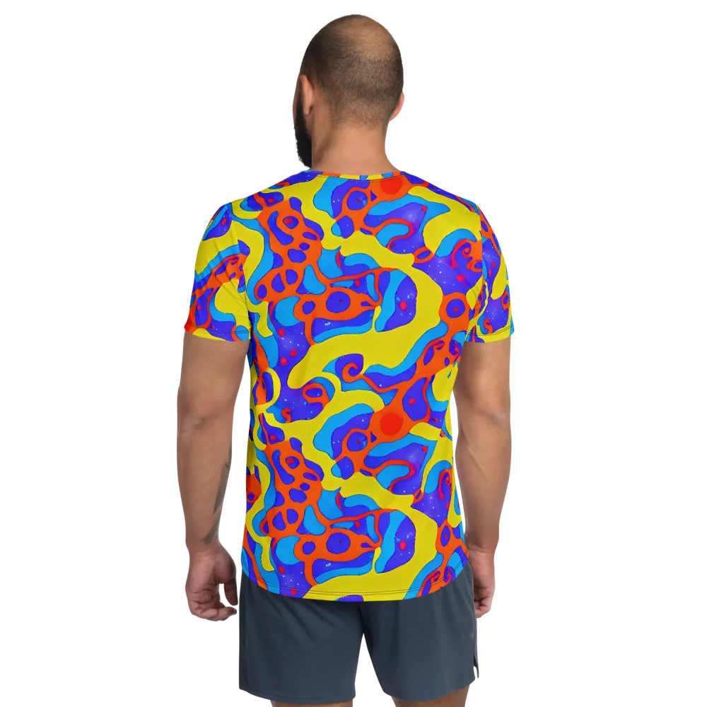 Elmyr's Enigma on Men's Athletic T-Shirt — Back