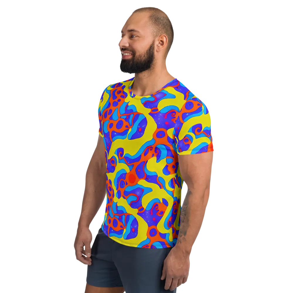 Elmyr's Enigma on Men's Athletic T-Shirt — Left