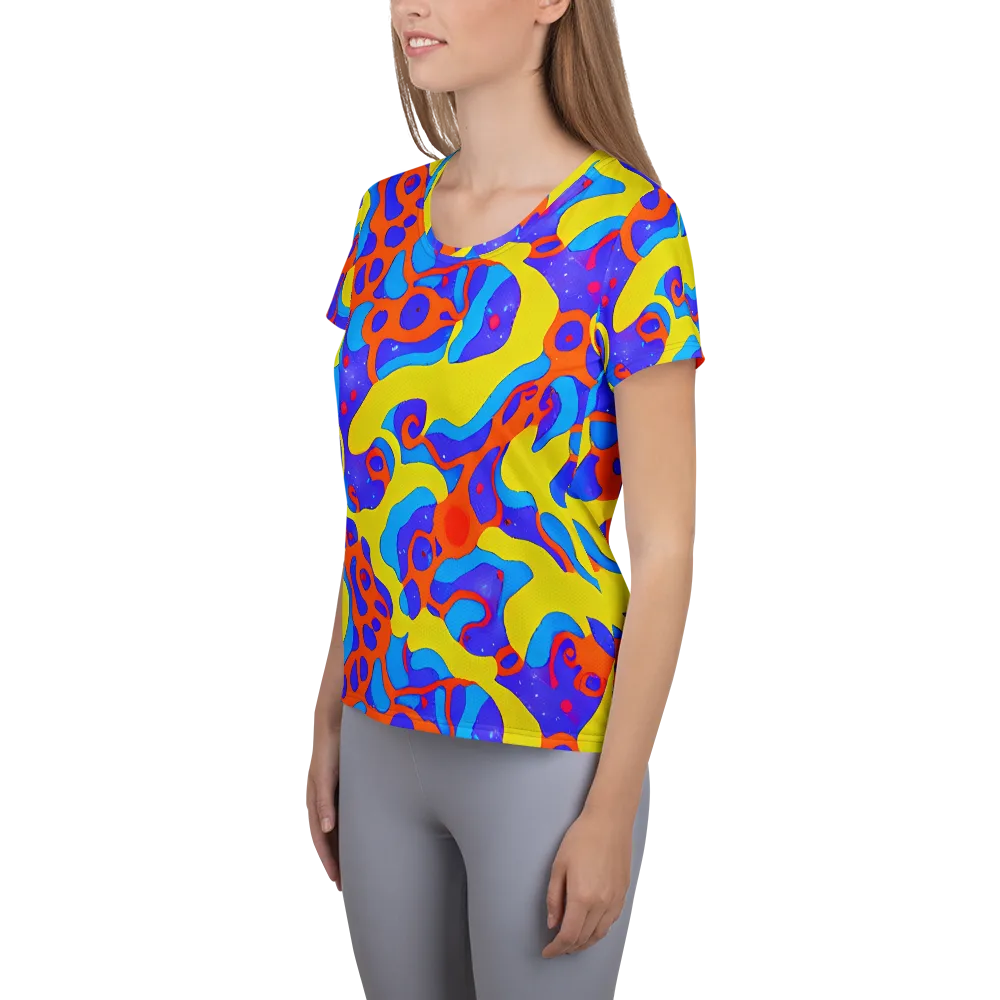 Elmyr's Enigma on Women's Athletic T-Shirt — Left