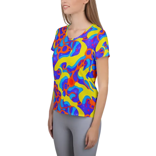 Elmyr's Enigma on a Women's Athletic T-Shirt