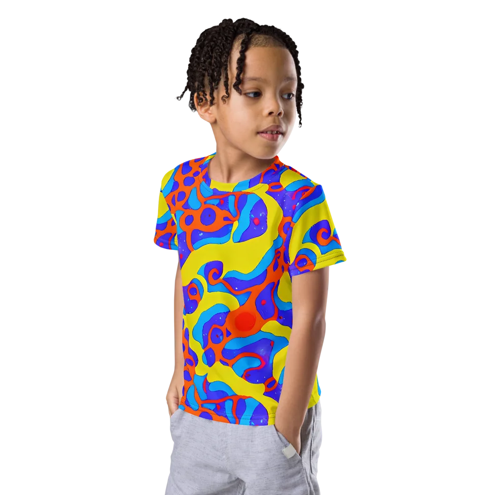 Elmyr's Enigma on Kids Crew Neck T-Shirt — Left Front