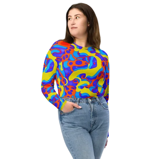 Elmyr's Enigma on a Long Sleeve Crop Top