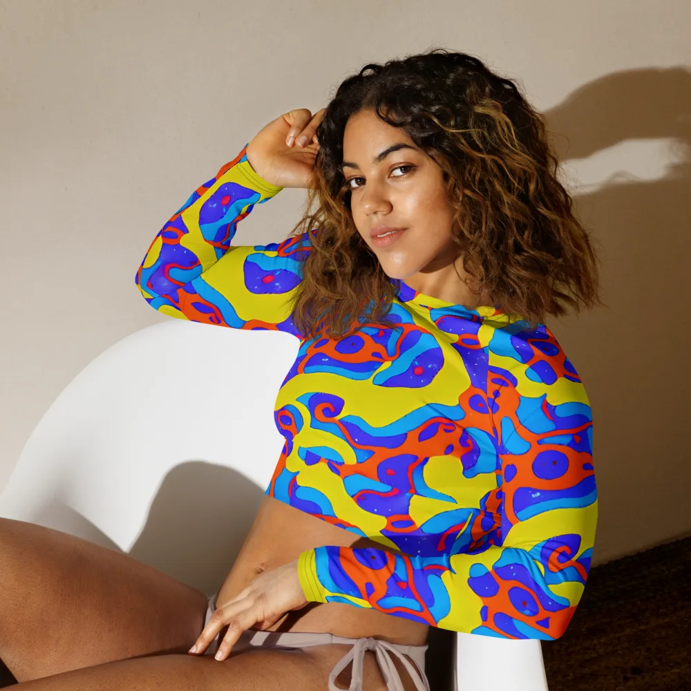 Elmyr's Enigma on Long Sleeve Crop Top — Left Front