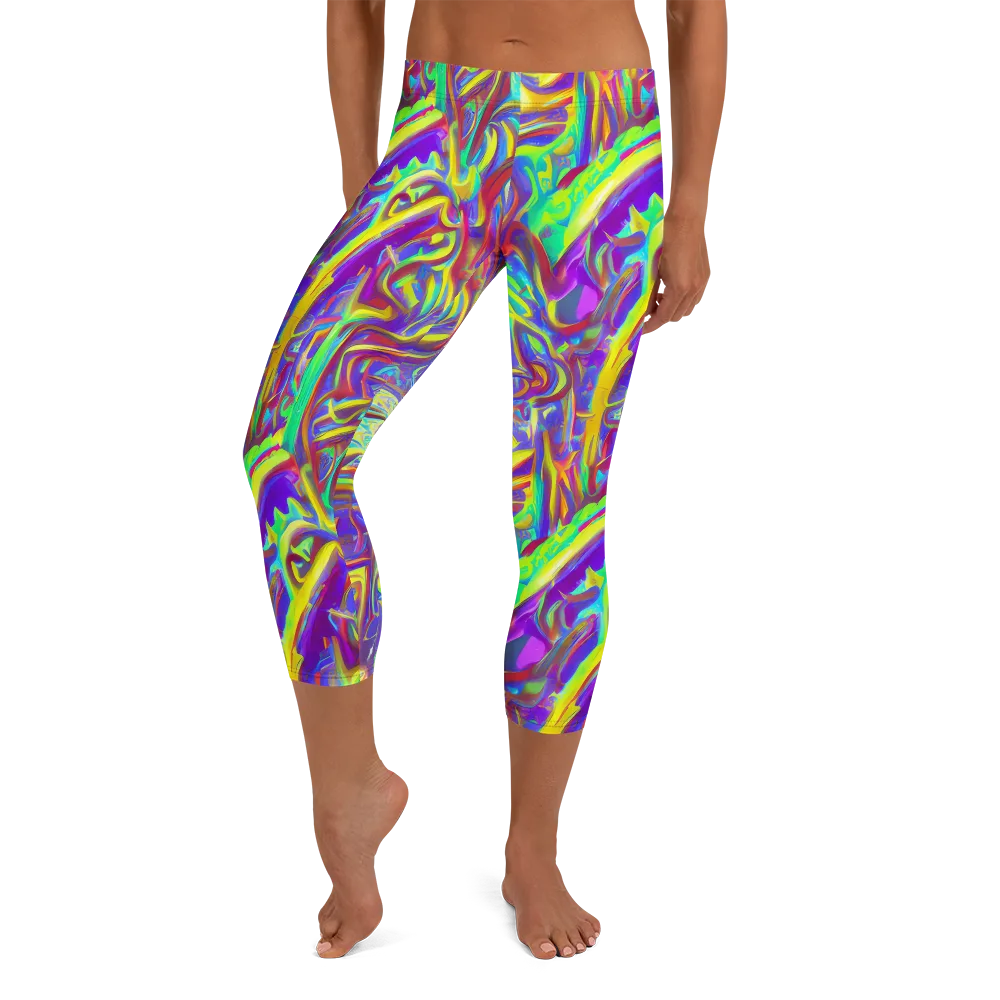 Daliesque Drift on Capri Leggings — Front