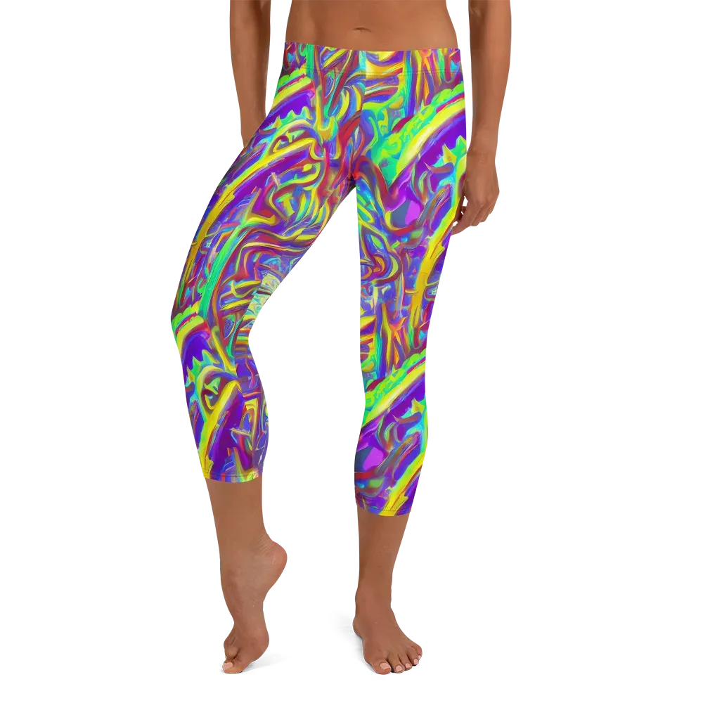 Daliesque Drift on Capri Leggings — Front