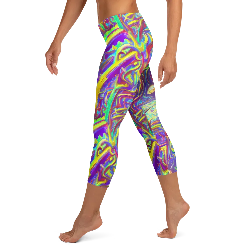 Daliesque Drift on Capri Leggings — Left