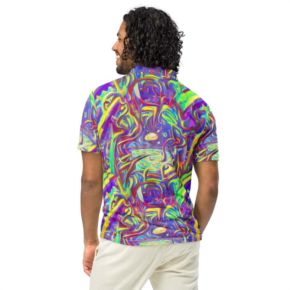Daliesque Drift on Men's Slim Fit Polo Shirt — Back