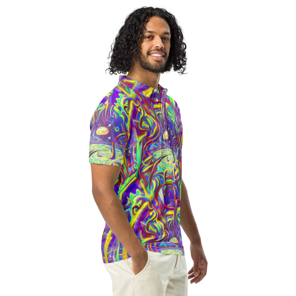 Daliesque Drift on Men's Slim Fit Polo Shirt — Right Front