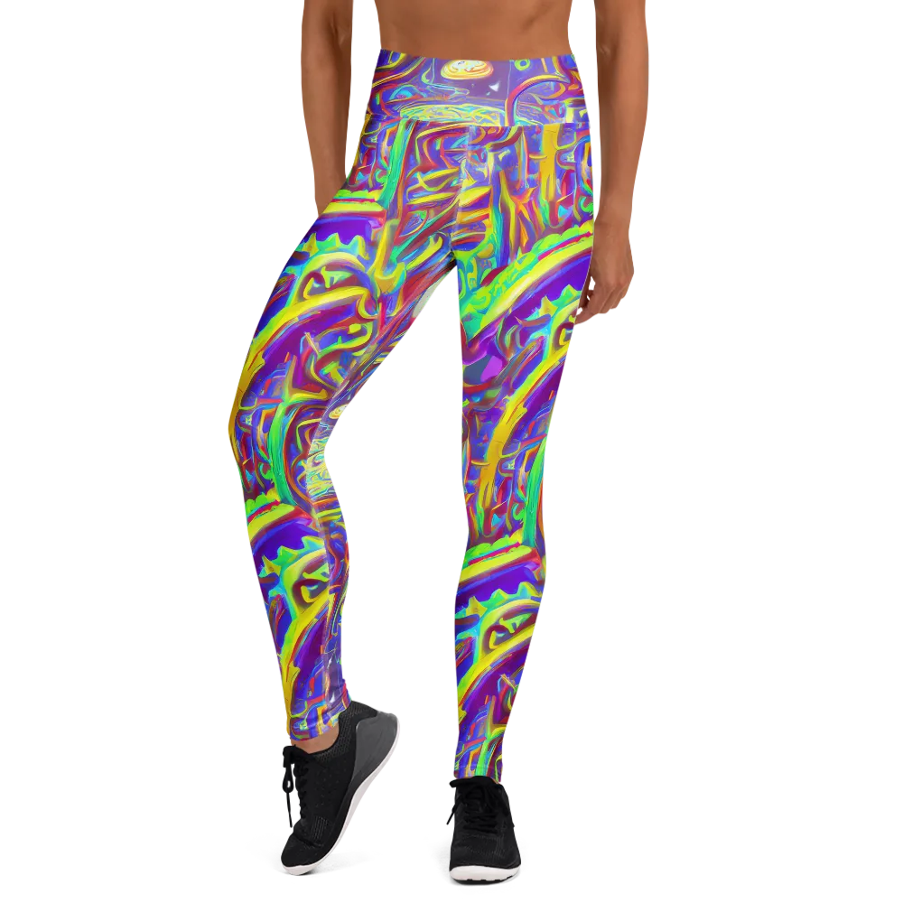 Daliesque Drift on Yoga Leggings — Front
